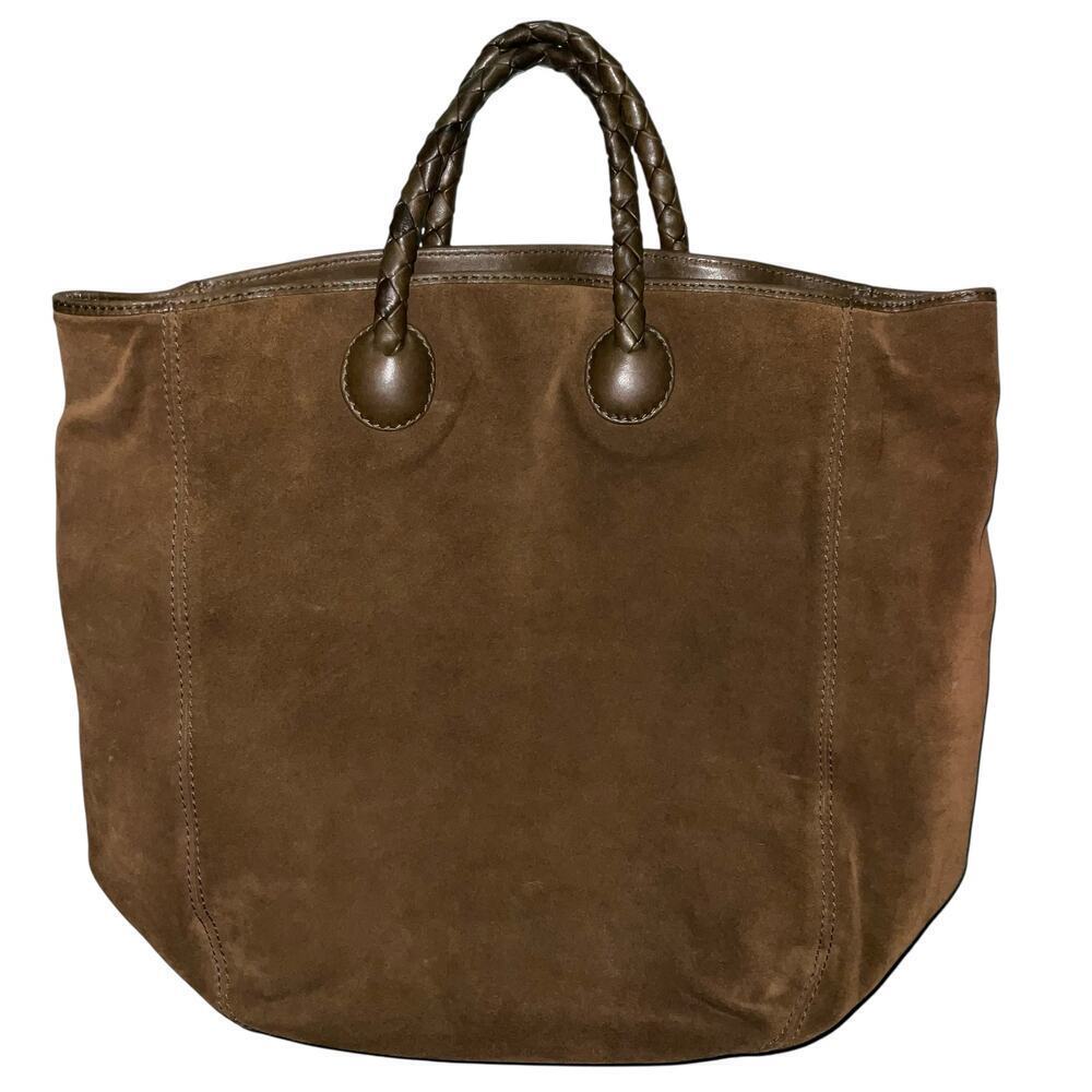 Bottega Veneta Intrecciato Large Top Handle Bag Vintage Brown Suede - Picture 13 of 15